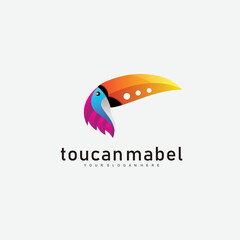 Wall Mural - toucan logo design gradient colorful vector