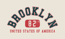 Brooklyn North Carolina Slogan Print State Vintage Retro Varsity   With College Emblem For Graphic Tee T Shirt Or Sweatshirt