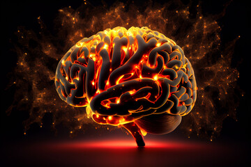 Aufkleber - Beautiful brain abstract optical light bokeh on a glow background.	