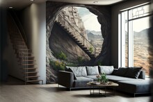
Apartment, The Steps Of Which Are Carved Out Of The Rock Face, Interio