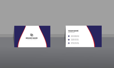 Wall Mural - blue and red color business card, clean business card