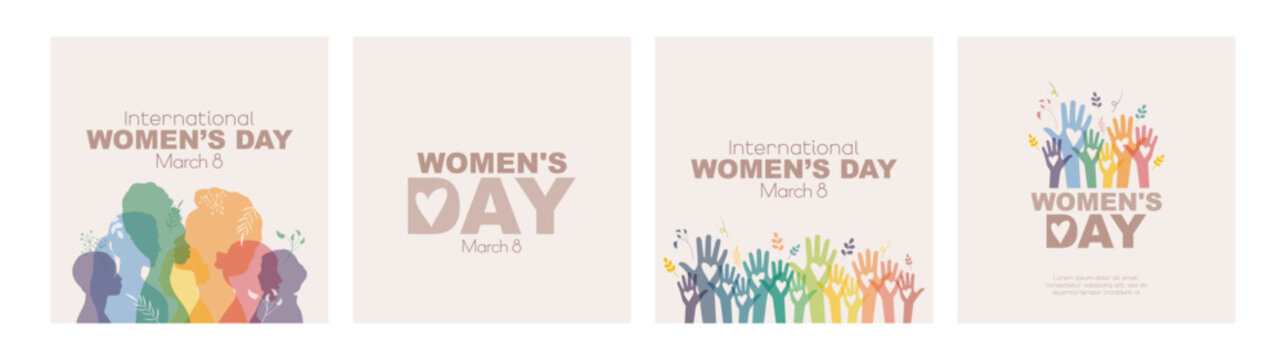 international women's day card set.