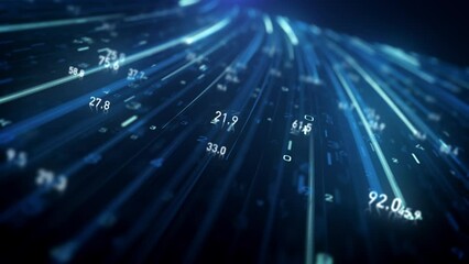 Poster - big data digital business hi-tech background/ 4k animation of an abstract wallpaper big data busines