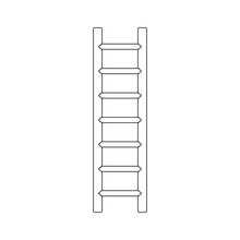 Wooden Ladder Outline Icon Illustration On Isolated White Background