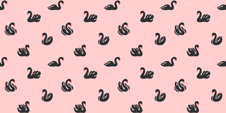 Seamless trendy pattern with swan. Childish print for nursery, kids apparel, poster, postcard, pattern.