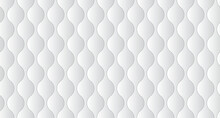 Simple Upholstery Quilted Background. White Leather Texture Sofa Backdrop. Vector Illustration