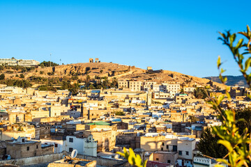 Wall Mural - Beautiful cityscape of Arabic medina in Fez, Morocco, Africa