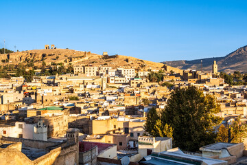 Wall Mural - Beautiful cityscape of Arabic medina in Fez, Morocco, Africa