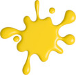 © Chorna_L - Cartoon drop and splatter. Yellow stain of paint and ink with splashes. 3d render illustration