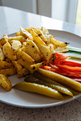 Wall Mural - fried potatoes and vegetables