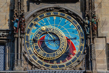 The Medieval Astronomical Clock (Prague Orloj) Attached To The Old Town Hall, The Third-oldest Astronomical Clock In The World And The Oldest One Still Operating, Prague Capital Of The Czech Republic.