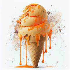 Poster - ice cream on a white