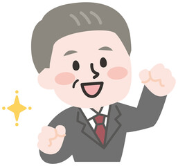 Sticker - スーツを着たシニアの会社員の男性