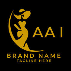 AAI fashion logo. AAI  Beauty fashion house. modeling dress jewelry. AAI fashion technology  Monogram logo design for entrepreneur and best business icon. 
