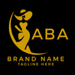 ABA fashion logo. ABA  Beauty fashion house. modeling dress jewelry. ABA fashion technology  Monogram logo design for entrepreneur and best business icon. 
