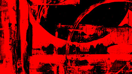 Wall Mural - Abstract red and black background. Circles, lines, waves, stripes, strokes, paints, canvas. Canvas. Ukraine, war, colors. Bicolor. Passion, sex, blood, murder, crime, affect.