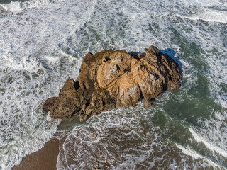 Wall Mural - San Francisco Coastal Rock Formation from Above During the Day