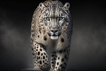 Wall Mural - Portrait of a snow leopard, Generative AI	