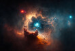 Leinwandbild Motiv Abstract outer space endless nebula galaxy background. Generative ai