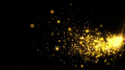 Wall Mural - wedding gold particles dust abstract motion background