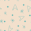 © kokoshka - Mid century modern seamless pattern. 1950s vintage style atomic background, retro vector illustration.