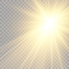 Wall Mural - Vector transparent sunlight special lens flare light effect. Bright beautiful star. Light from the rays.	