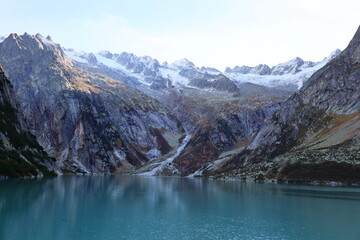 Naklejka na meble The Gelmersee is a reservoir in Bernese Oberland, Switzerland