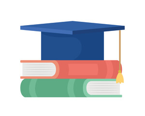 Poster - Educational elements semi flat color vector. Editable objects. Items on white. Studying equipments. Learning supplies simple cartoon style illustration for web graphic design and animation