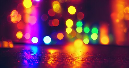 glitter neon color bokeh background