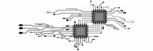 Hi-tech Digital Technology And Circuit Board Engineering Diagram