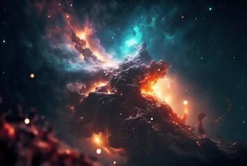 Wall Mural - beautiful cosmic galaxy outer space background wallpaper