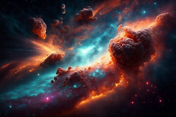 Wall Mural - beautiful cosmic galaxy outer space background wallpaper