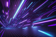 © pcperle - modern blue and purple neon light moving high speed background. Generative AI
