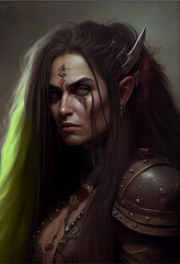 Wall Mural - Orc Warlock Woman - generative ai