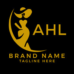 AHL fashion logo. AHL  Beauty fashion house. modeling dress jewelry. AHL fashion technology  Monogram logo design for entrepreneur and best business icon. 
