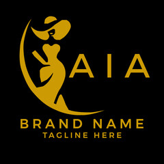 AIA fashion logo. AIA  Beauty fashion house. modeling dress jewelry. AIA fashion technology  Monogram logo design for entrepreneur and best business icon. 
