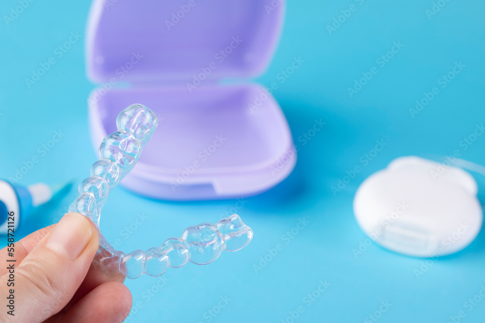 dental hygiene, orthodontic treatment, occlusal splint Stock Photo ...