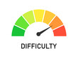 Difficulty meter isolated vector illustration