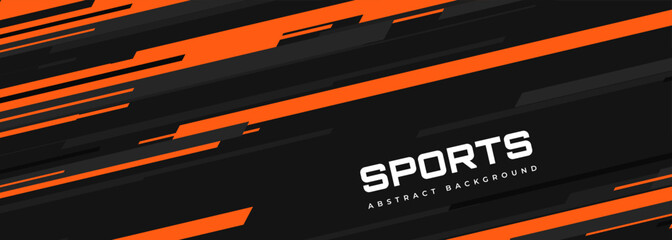Wall Mural - Modern sports banner design with diagonal orange and gray lines. Abstract sports background. Vector illustration
