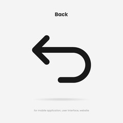 Fototapete - Arrow back icon. Previous direction symbol. Icon arrow symbol. Left symbol. Returning arrow icon. Return icon. Go back sign.
