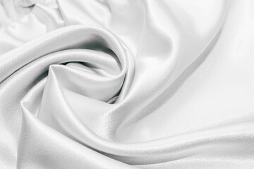 White silk fabric texture, Satin fashion Background for content