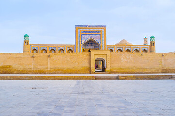 Poster - The brick wall of Muhammad Rahim-Khan madrasah, Khiva, Uzbekistan