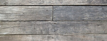 Grey Wood Board Texture Banner. Premium, Natural Background With Copy-space.