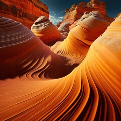 Wall Mural - Sandstone waves of canyon. Generative AI.