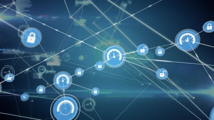 Poster - Animation of data processing over network of connections and icons