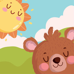 Poster - cute bear animal sunny day