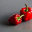 Red pepper on a gray background