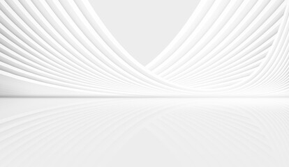 Poster - White futuristic architectural line texture texture,3D rendering.