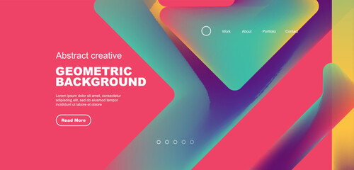 Fluid gradient triangles landing page background. Vector illustration for wallpaper, banner, background, leaflet, catalog, cover, flyer