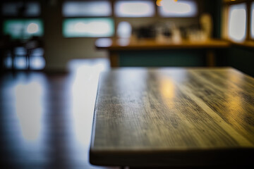 Poster - Table Top And Background Restaurant Blur. Generative AI